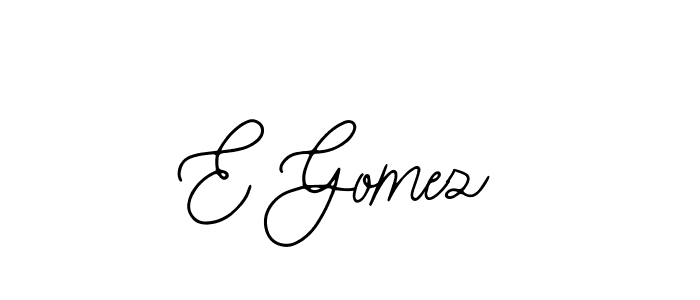 You should practise on your own different ways (Bearetta-2O07w) to write your name (E Gomez) in signature. don't let someone else do it for you. E Gomez signature style 12 images and pictures png