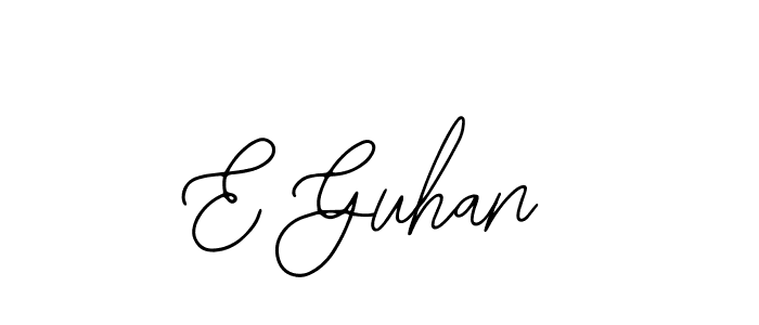 if you are searching for the best signature style for your name E Guhan. so please give up your signature search. here we have designed multiple signature styles  using Bearetta-2O07w. E Guhan signature style 12 images and pictures png