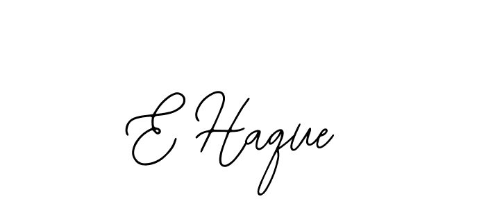 Use a signature maker to create a handwritten signature online. With this signature software, you can design (Bearetta-2O07w) your own signature for name E Haque. E Haque signature style 12 images and pictures png