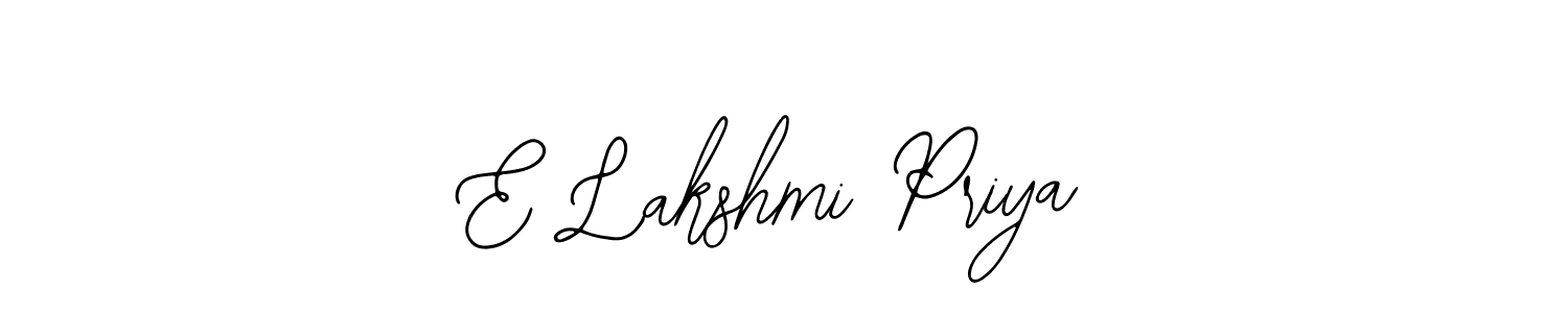 How to make E Lakshmi Priya name signature. Use Bearetta-2O07w style for creating short signs online. This is the latest handwritten sign. E Lakshmi Priya signature style 12 images and pictures png