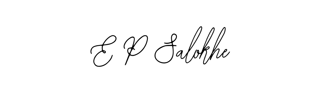 Create a beautiful signature design for name E P Salokhe. With this signature (Bearetta-2O07w) fonts, you can make a handwritten signature for free. E P Salokhe signature style 12 images and pictures png