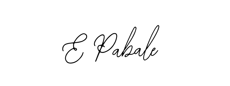 How to make E Pabale name signature. Use Bearetta-2O07w style for creating short signs online. This is the latest handwritten sign. E Pabale signature style 12 images and pictures png
