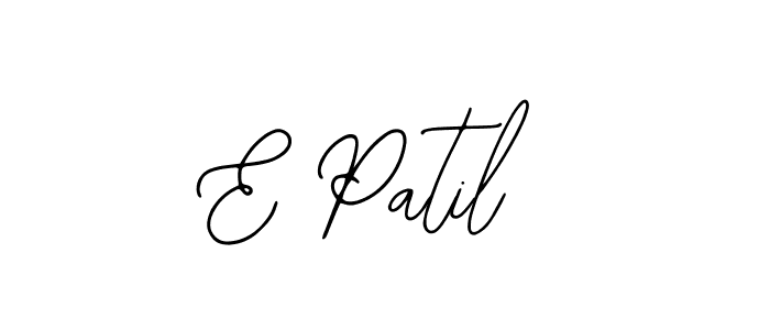 How to make E Patil name signature. Use Bearetta-2O07w style for creating short signs online. This is the latest handwritten sign. E Patil signature style 12 images and pictures png