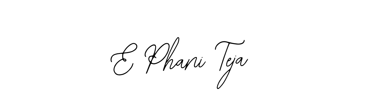 The best way (Bearetta-2O07w) to make a short signature is to pick only two or three words in your name. The name E Phani Teja include a total of six letters. For converting this name. E Phani Teja signature style 12 images and pictures png