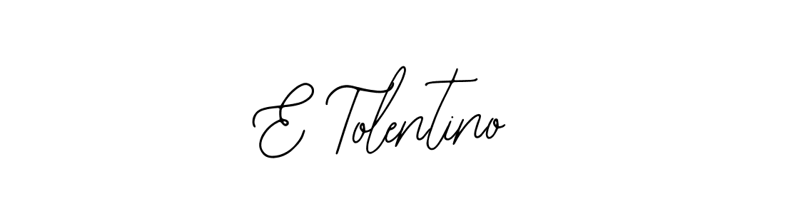 The best way (Bearetta-2O07w) to make a short signature is to pick only two or three words in your name. The name E Tolentino include a total of six letters. For converting this name. E Tolentino signature style 12 images and pictures png