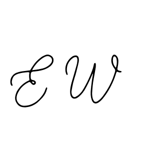 How to make E W name signature. Use Bearetta-2O07w style for creating short signs online. This is the latest handwritten sign. E W signature style 12 images and pictures png