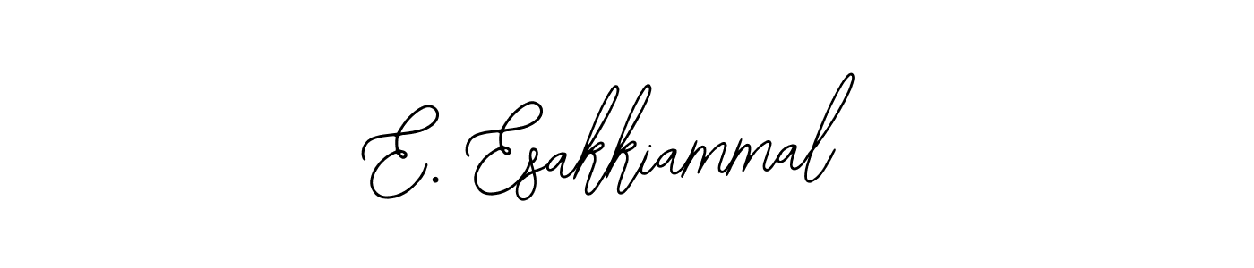 How to make E. Esakkiammal name signature. Use Bearetta-2O07w style for creating short signs online. This is the latest handwritten sign. E. Esakkiammal signature style 12 images and pictures png