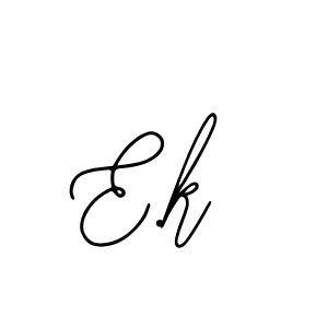 Design your own signature with our free online signature maker. With this signature software, you can create a handwritten (Bearetta-2O07w) signature for name E.k. E.k signature style 12 images and pictures png