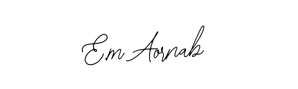 The best way (Bearetta-2O07w) to make a short signature is to pick only two or three words in your name. The name E.m Aornab include a total of six letters. For converting this name. E.m Aornab signature style 12 images and pictures png