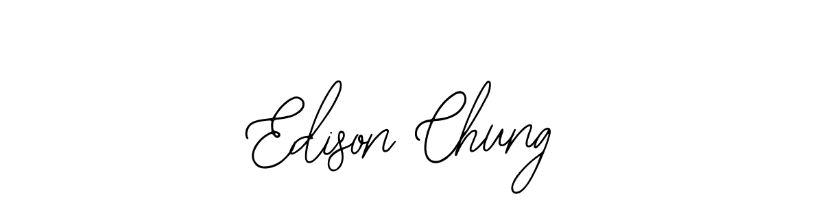 You should practise on your own different ways (Bearetta-2O07w) to write your name (Edison Chung) in signature. don't let someone else do it for you. Edison Chung signature style 12 images and pictures png