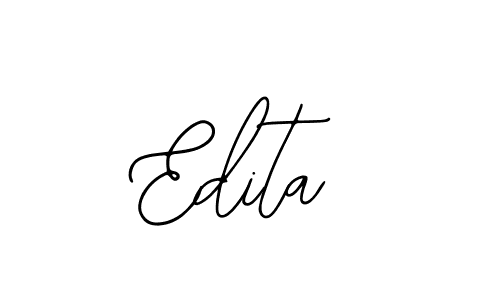 How to make Edita name signature. Use Bearetta-2O07w style for creating short signs online. This is the latest handwritten sign. Edita signature style 12 images and pictures png