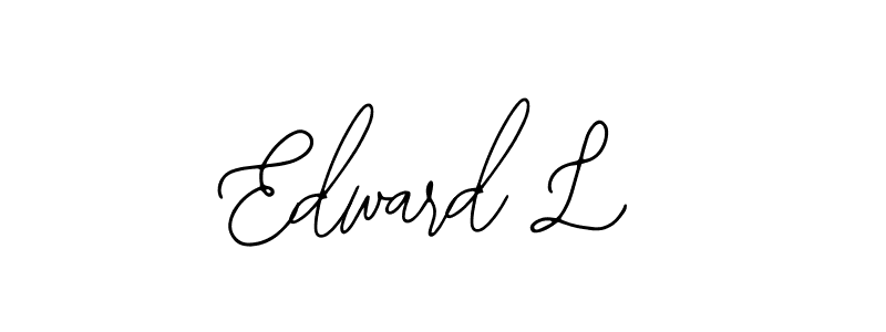 How to make Edward L name signature. Use Bearetta-2O07w style for creating short signs online. This is the latest handwritten sign. Edward L signature style 12 images and pictures png