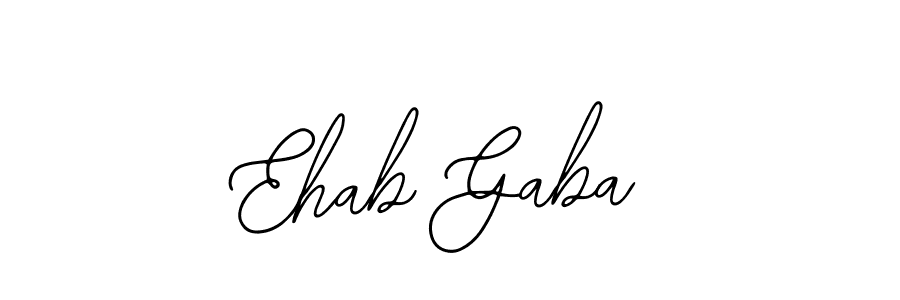 You should practise on your own different ways (Bearetta-2O07w) to write your name (Ehab Gaba) in signature. don't let someone else do it for you. Ehab Gaba signature style 12 images and pictures png