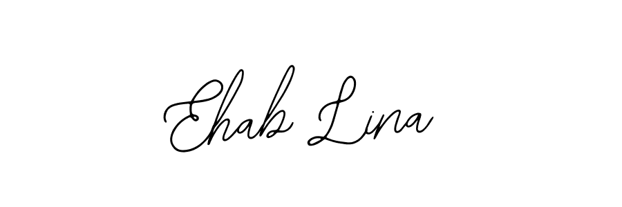 The best way (Bearetta-2O07w) to make a short signature is to pick only two or three words in your name. The name Ehab Lina include a total of six letters. For converting this name. Ehab Lina signature style 12 images and pictures png