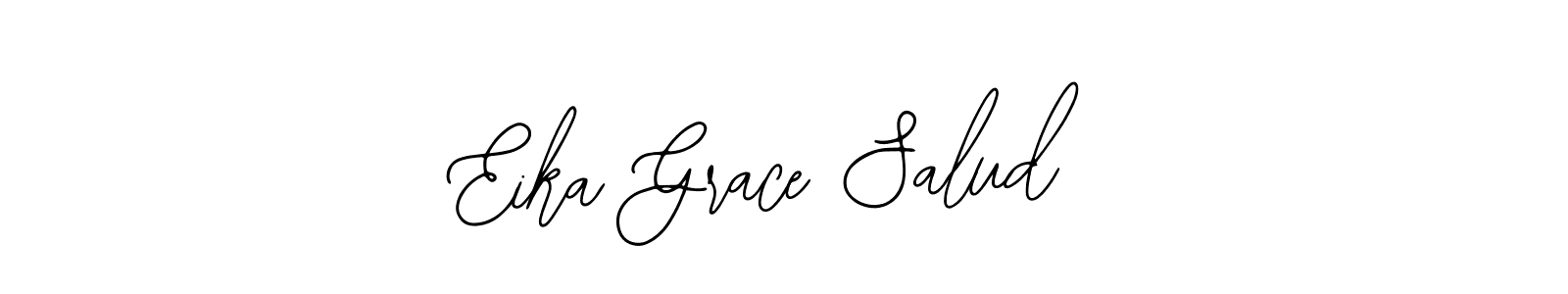 This is the best signature style for the Eika Grace Salud name. Also you like these signature font (Bearetta-2O07w). Mix name signature. Eika Grace Salud signature style 12 images and pictures png