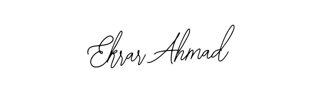 Design your own signature with our free online signature maker. With this signature software, you can create a handwritten (Bearetta-2O07w) signature for name Ekrar Ahmad. Ekrar Ahmad signature style 12 images and pictures png