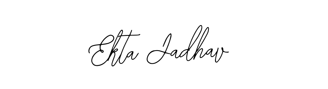 How to make Ekta Jadhav name signature. Use Bearetta-2O07w style for creating short signs online. This is the latest handwritten sign. Ekta Jadhav signature style 12 images and pictures png
