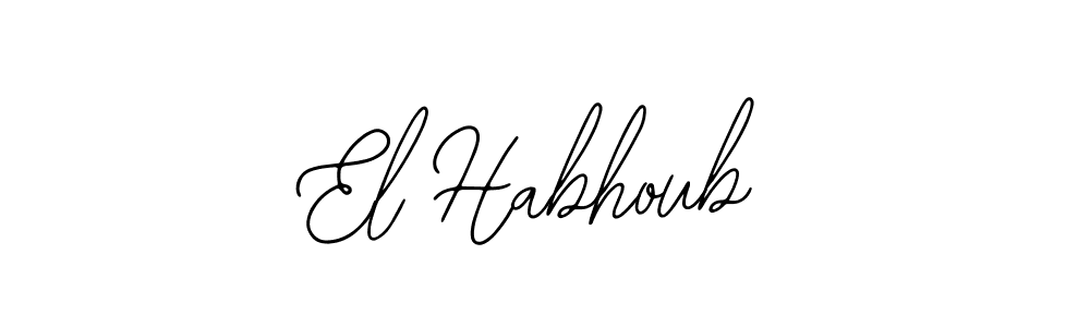 The best way (Bearetta-2O07w) to make a short signature is to pick only two or three words in your name. The name El Habhoub include a total of six letters. For converting this name. El Habhoub signature style 12 images and pictures png