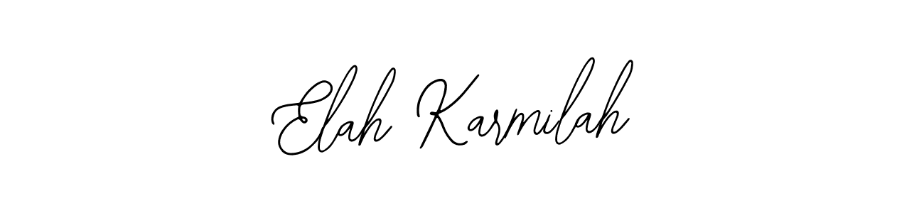 The best way (Bearetta-2O07w) to make a short signature is to pick only two or three words in your name. The name Elah Karmilah include a total of six letters. For converting this name. Elah Karmilah signature style 12 images and pictures png