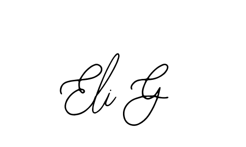 if you are searching for the best signature style for your name Eli G. so please give up your signature search. here we have designed multiple signature styles  using Bearetta-2O07w. Eli G signature style 12 images and pictures png
