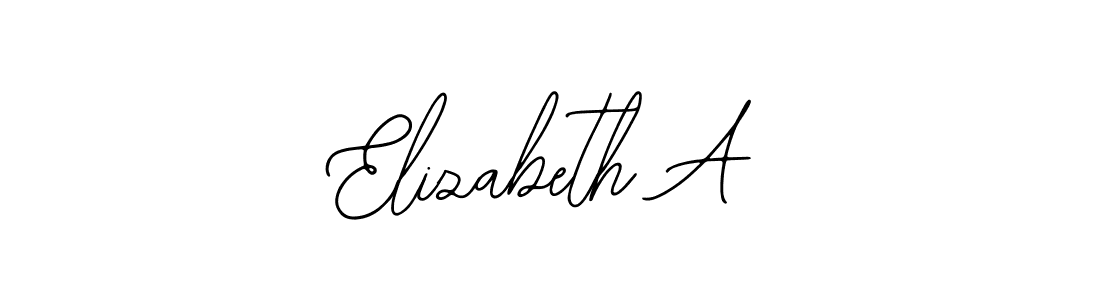 You should practise on your own different ways (Bearetta-2O07w) to write your name (Elizabeth A) in signature. don't let someone else do it for you. Elizabeth A signature style 12 images and pictures png