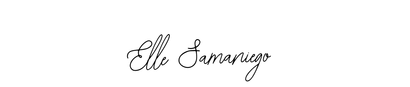 You should practise on your own different ways (Bearetta-2O07w) to write your name (Elle Samaniego) in signature. don't let someone else do it for you. Elle Samaniego signature style 12 images and pictures png