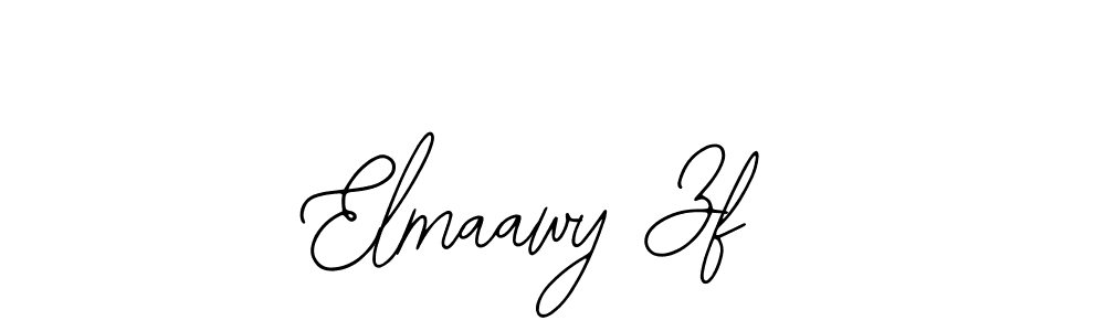 How to make Elmaawy Zf name signature. Use Bearetta-2O07w style for creating short signs online. This is the latest handwritten sign. Elmaawy Zf signature style 12 images and pictures png