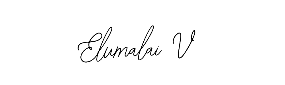 Design your own signature with our free online signature maker. With this signature software, you can create a handwritten (Bearetta-2O07w) signature for name Elumalai V. Elumalai V signature style 12 images and pictures png