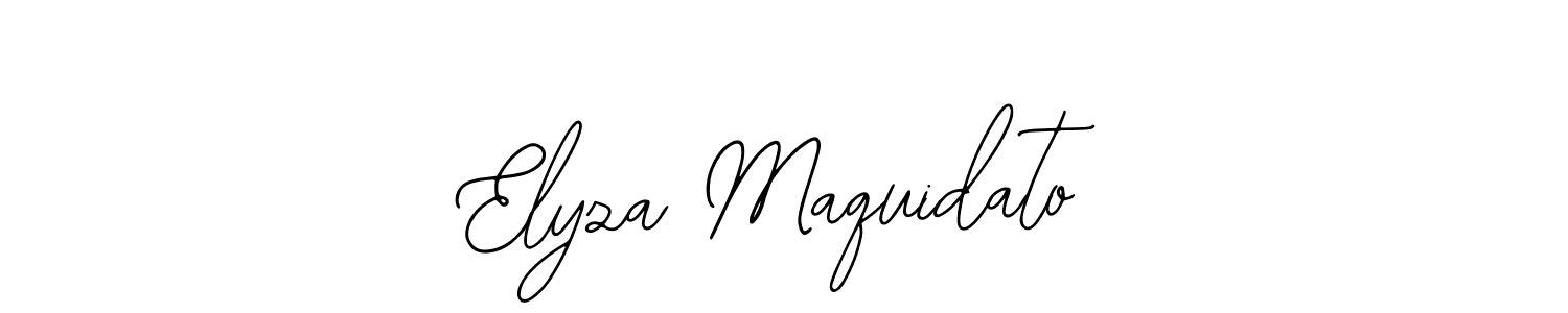 Use a signature maker to create a handwritten signature online. With this signature software, you can design (Bearetta-2O07w) your own signature for name Elyza Maquidato. Elyza Maquidato signature style 12 images and pictures png