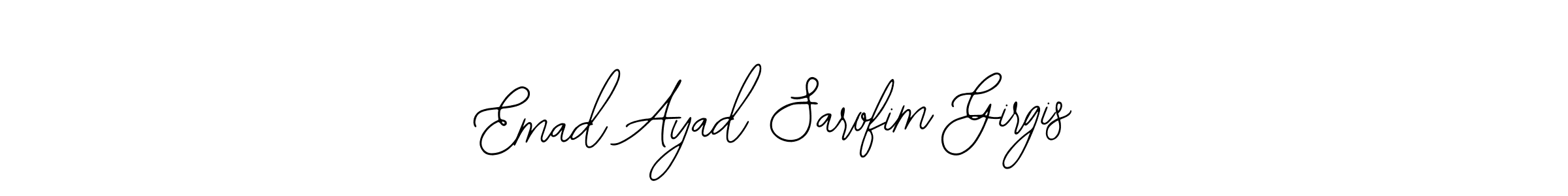 Bearetta-2O07w is a professional signature style that is perfect for those who want to add a touch of class to their signature. It is also a great choice for those who want to make their signature more unique. Get Emad Ayad Sarofim Girgis name to fancy signature for free. Emad Ayad Sarofim Girgis signature style 12 images and pictures png