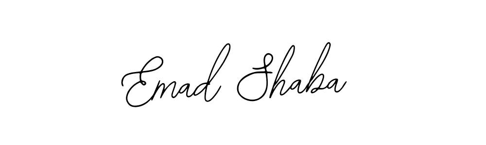 You should practise on your own different ways (Bearetta-2O07w) to write your name (Emad Shaba) in signature. don't let someone else do it for you. Emad Shaba signature style 12 images and pictures png