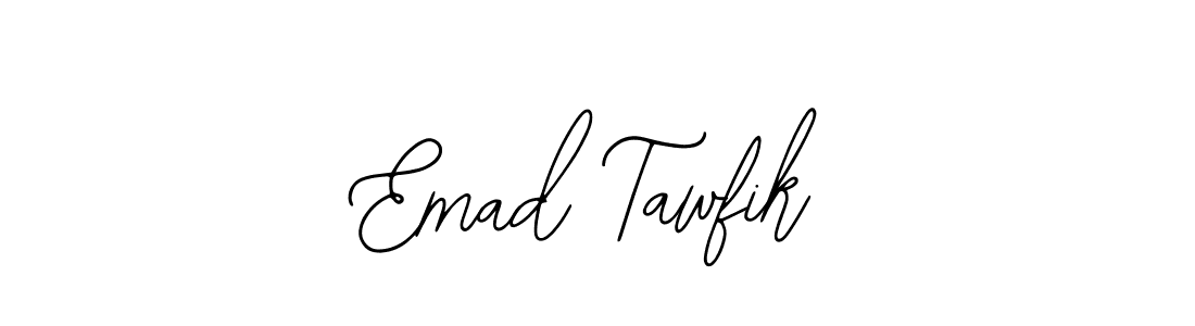 How to make Emad Tawfik name signature. Use Bearetta-2O07w style for creating short signs online. This is the latest handwritten sign. Emad Tawfik signature style 12 images and pictures png