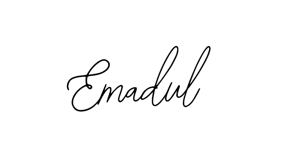 How to make Emadul name signature. Use Bearetta-2O07w style for creating short signs online. This is the latest handwritten sign. Emadul signature style 12 images and pictures png