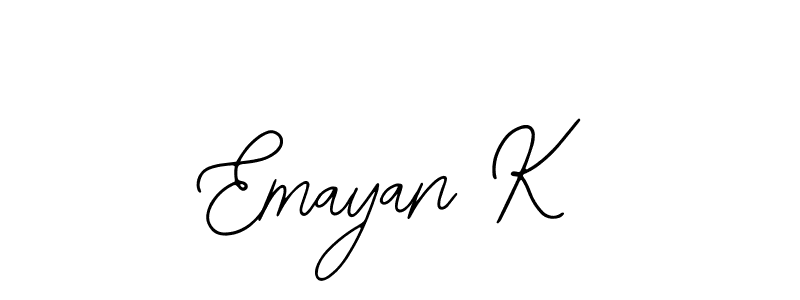 How to make Emayan K name signature. Use Bearetta-2O07w style for creating short signs online. This is the latest handwritten sign. Emayan K signature style 12 images and pictures png