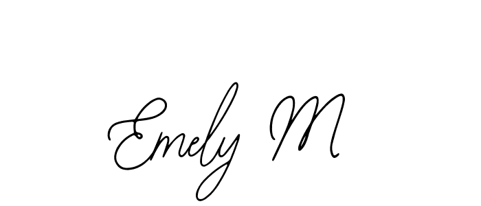 Design your own signature with our free online signature maker. With this signature software, you can create a handwritten (Bearetta-2O07w) signature for name Emely M. Emely M signature style 12 images and pictures png
