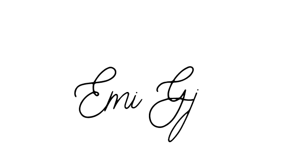 Also You can easily find your signature by using the search form. We will create Emi Gj name handwritten signature images for you free of cost using Bearetta-2O07w sign style. Emi Gj signature style 12 images and pictures png