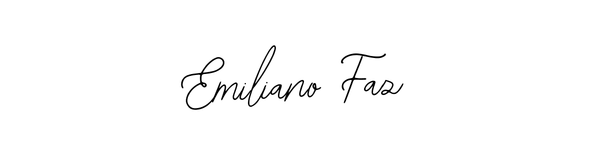 How to make Emiliano Faz name signature. Use Bearetta-2O07w style for creating short signs online. This is the latest handwritten sign. Emiliano Faz signature style 12 images and pictures png