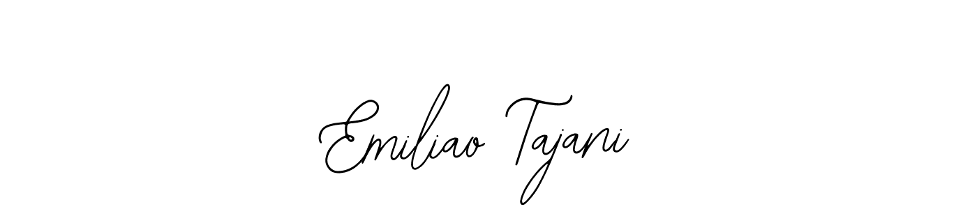 How to make Emiliao Tajani name signature. Use Bearetta-2O07w style for creating short signs online. This is the latest handwritten sign. Emiliao Tajani signature style 12 images and pictures png