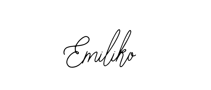 Design your own signature with our free online signature maker. With this signature software, you can create a handwritten (Bearetta-2O07w) signature for name Emiliko. Emiliko signature style 12 images and pictures png