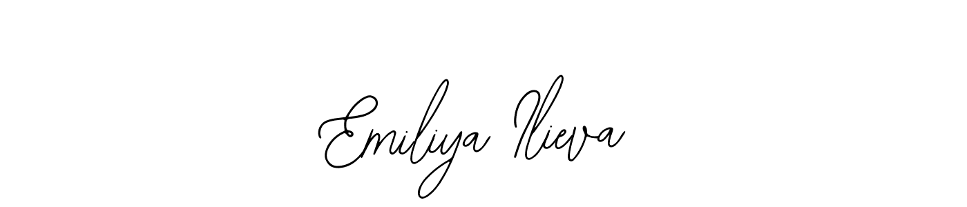You should practise on your own different ways (Bearetta-2O07w) to write your name (Emiliya Ilieva) in signature. don't let someone else do it for you. Emiliya Ilieva signature style 12 images and pictures png