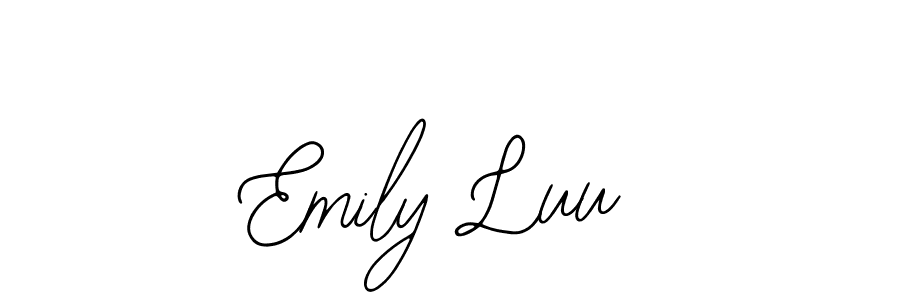 Make a short Emily Luu signature style. Manage your documents anywhere anytime using Bearetta-2O07w. Create and add eSignatures, submit forms, share and send files easily. Emily Luu signature style 12 images and pictures png