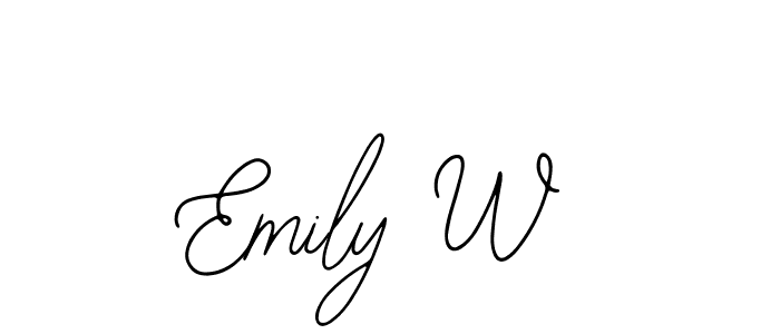 How to make Emily W name signature. Use Bearetta-2O07w style for creating short signs online. This is the latest handwritten sign. Emily W signature style 12 images and pictures png