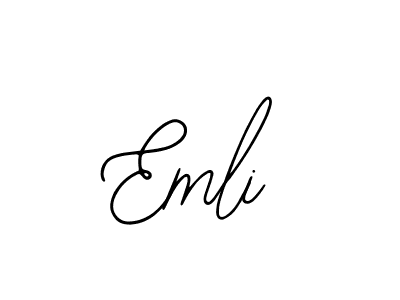 Use a signature maker to create a handwritten signature online. With this signature software, you can design (Bearetta-2O07w) your own signature for name Emli. Emli signature style 12 images and pictures png