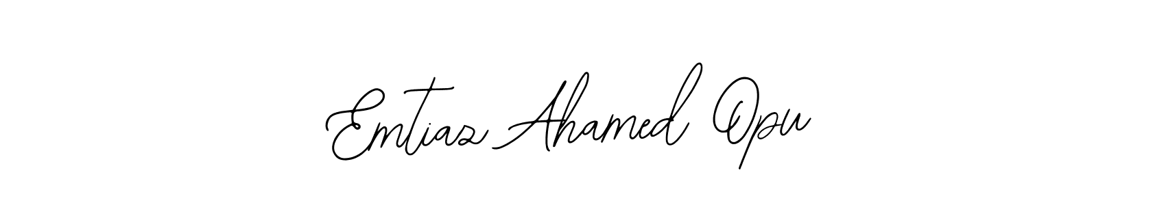 How to make Emtiaz Ahamed Opu name signature. Use Bearetta-2O07w style for creating short signs online. This is the latest handwritten sign. Emtiaz Ahamed Opu signature style 12 images and pictures png