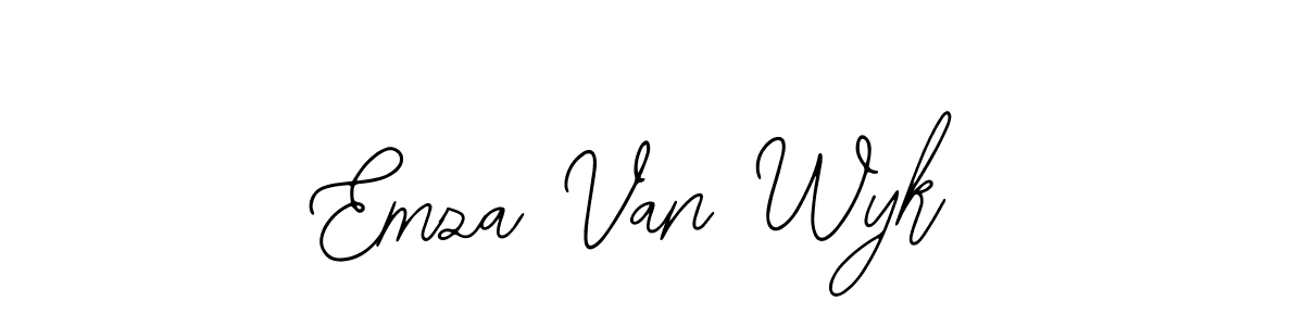 How to make Emza Van Wyk name signature. Use Bearetta-2O07w style for creating short signs online. This is the latest handwritten sign. Emza Van Wyk signature style 12 images and pictures png