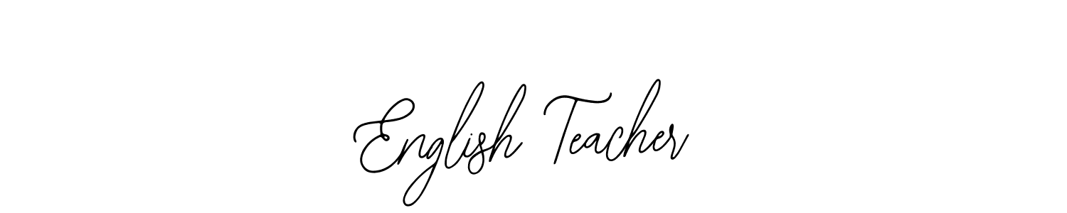 Make a beautiful signature design for name English Teacher. With this signature (Bearetta-2O07w) style, you can create a handwritten signature for free. English Teacher signature style 12 images and pictures png