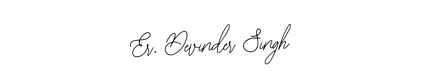 How to make Er. Devinder Singh name signature. Use Bearetta-2O07w style for creating short signs online. This is the latest handwritten sign. Er. Devinder Singh signature style 12 images and pictures png