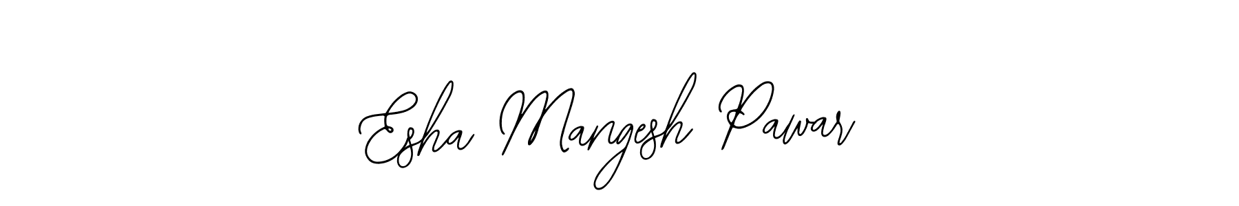 The best way (Bearetta-2O07w) to make a short signature is to pick only two or three words in your name. The name Esha Mangesh Pawar include a total of six letters. For converting this name. Esha Mangesh Pawar signature style 12 images and pictures png