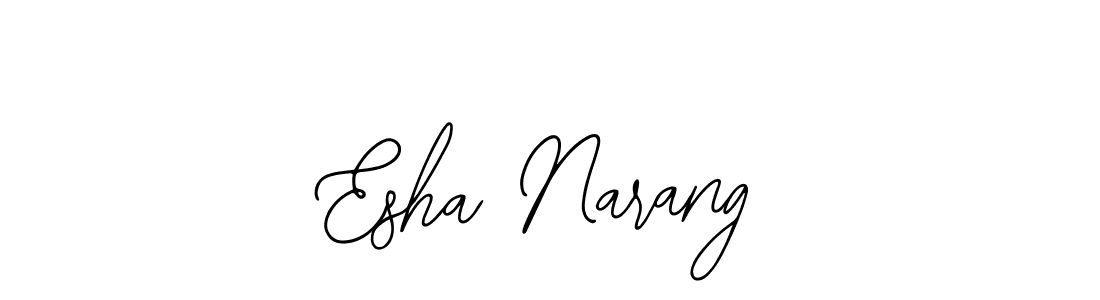The best way (Bearetta-2O07w) to make a short signature is to pick only two or three words in your name. The name Esha Narang include a total of six letters. For converting this name. Esha Narang signature style 12 images and pictures png