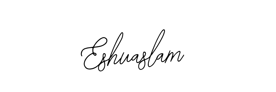 Use a signature maker to create a handwritten signature online. With this signature software, you can design (Bearetta-2O07w) your own signature for name Eshuaslam. Eshuaslam signature style 12 images and pictures png